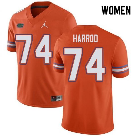 Women's Florida Gators #74 Will Harrod NCAA Jordan Brand Orange Authentic Stitched College Football Jersey BYO5462OM